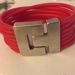 Very cool Red Silver bracelet.